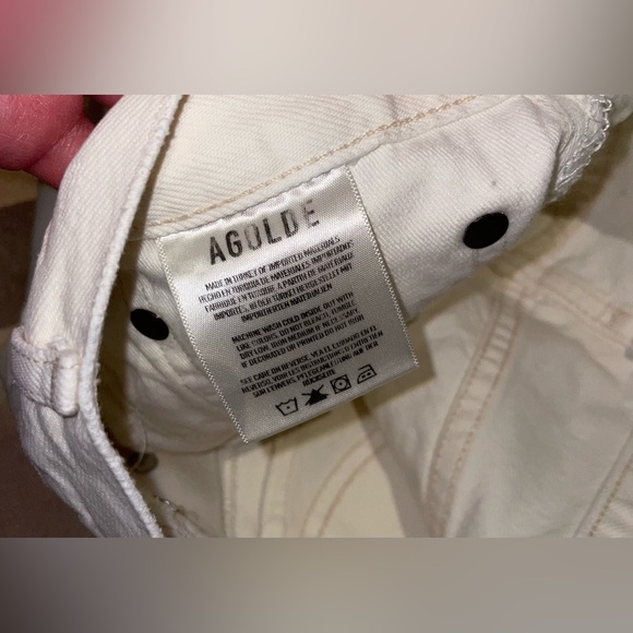 AGolde Revolve Women’s High Waist Denim Jean Shorts White Parker 25 - Picture 8 of 12